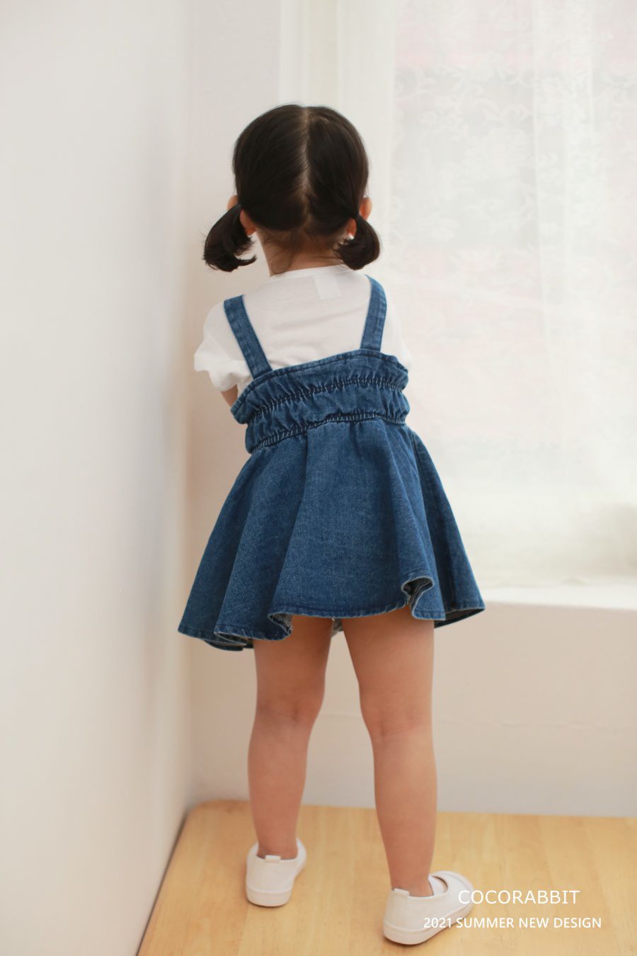 韓國 Coco Rabbit - 兔子娃娃花瓣袖T-象牙白