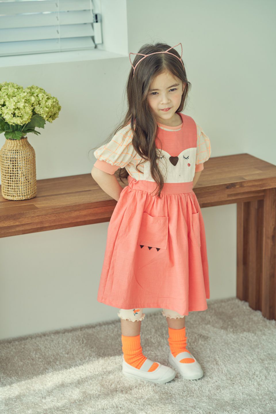 韓國 Mimico - 碧眼狐狸無袖洋裝