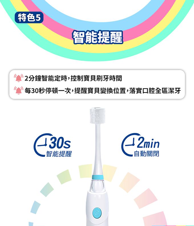 STB - 炫彩兒童360°電動牙刷-3歲以上