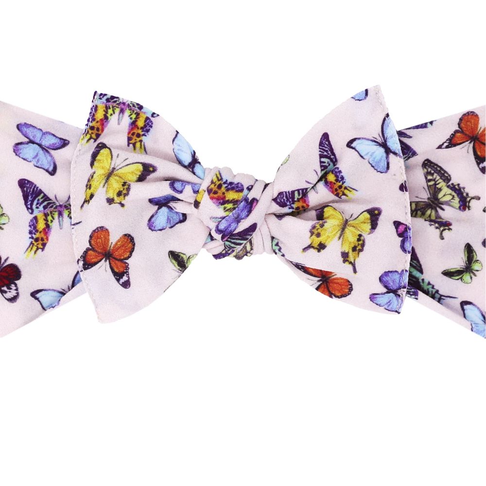 美國baby bling - 純手工極優雅細緻輕柔微彈性/毫無束縛感蝴蝶結髮帶/髮飾_印花經典款-蝴蝶公主