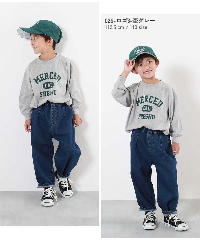 日本 devirock - 100%棉 定番印花長袖上衣-大學T-淺粉紫