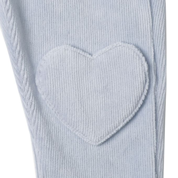 akachan honpo - 10分燈心絨褲-膝蓋圖案-淺藍色