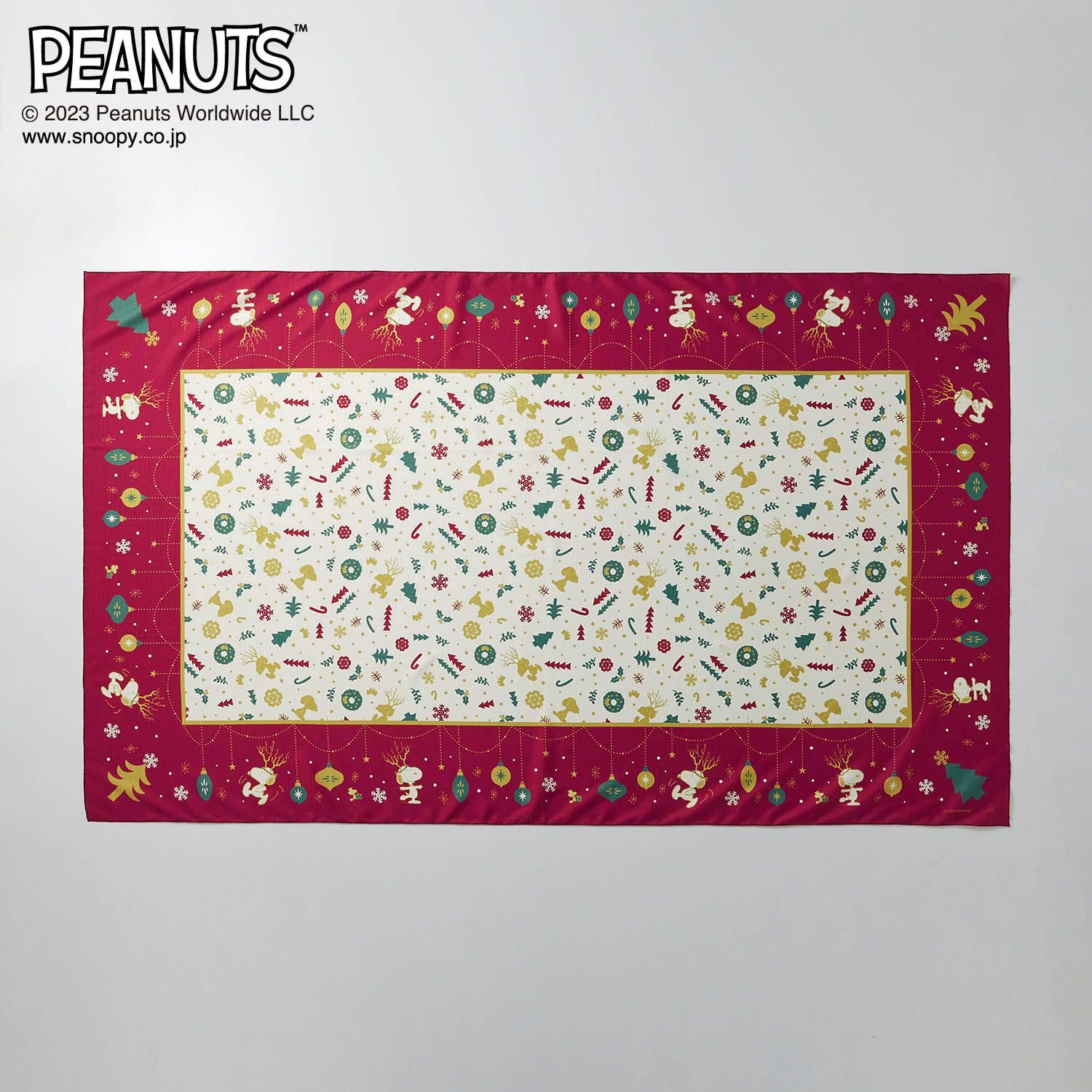 日本千趣會 - SNOOPY防潑水印花桌巾-耶誕慶典