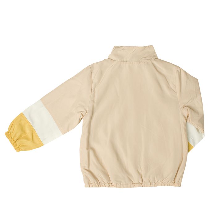 akachan honpo - 撞色拼接外套-淺卡其色