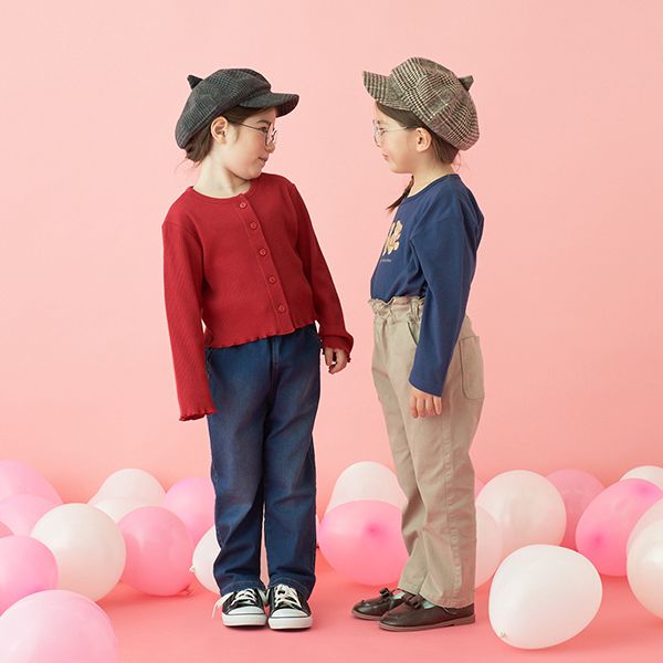 日本 Lycee mine - 俏麗皺摺錐形彈力牛仔褲-海軍藍