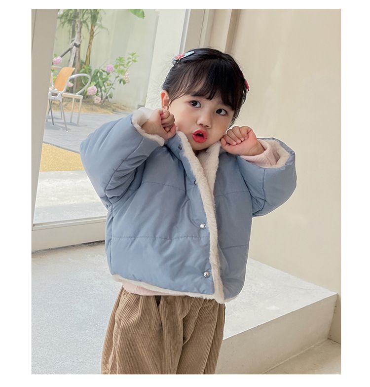 加絨加厚造型連帽鋪棉外套-毛茸茸熊熊-粉色