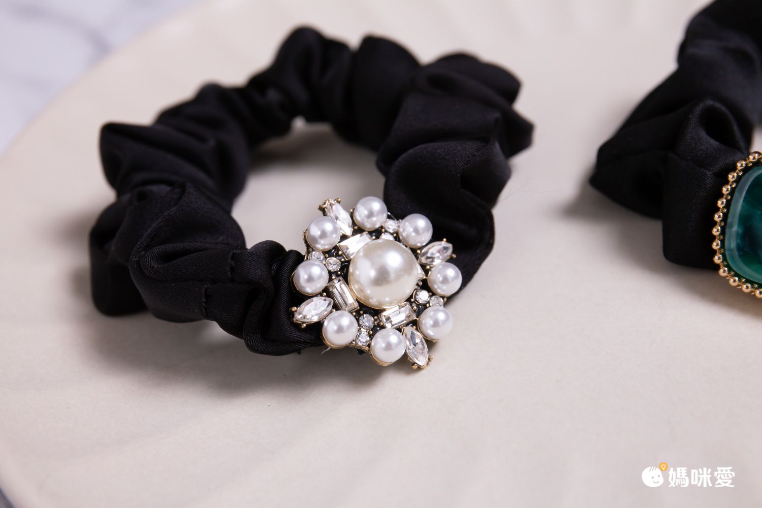 浪漫珍珠閃鑽彈力髮圈