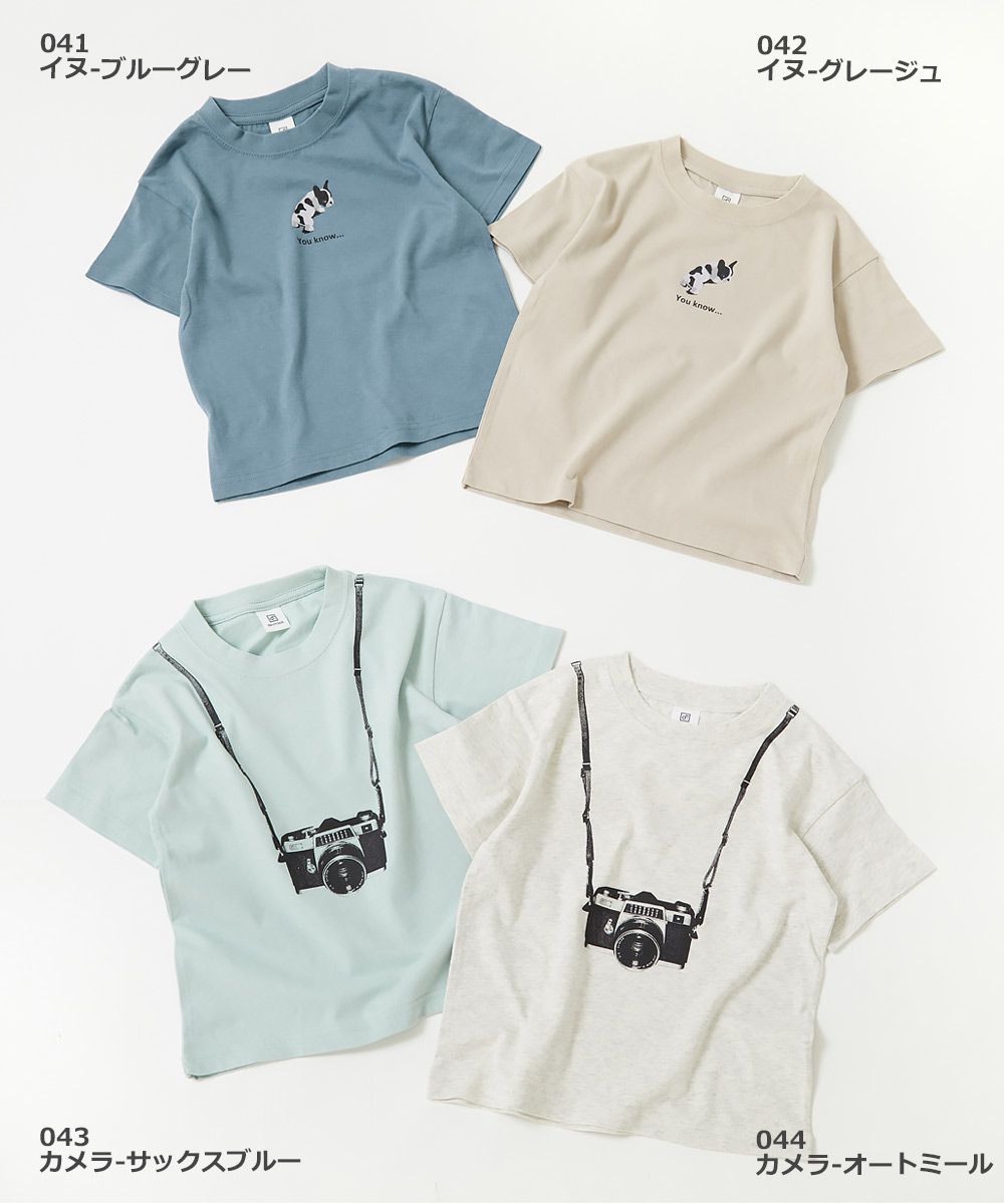 日本 devirock - 純棉定番印花短袖上衣-線條滑板少年-淺灰-478816