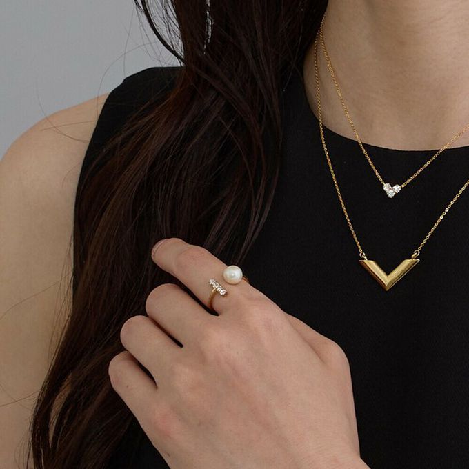 日本 Melody Accessory - [樂天No.1]高雅質感珍珠擁抱戒指-長條