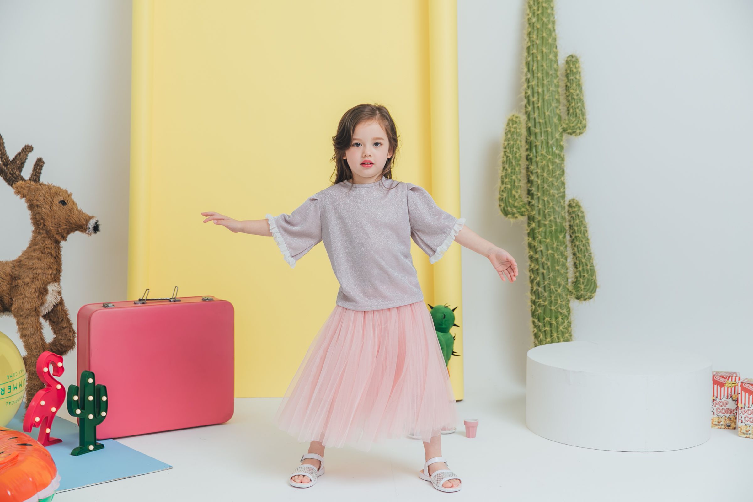 Peachy - 北鼻款*獨家訂製綿柔法式浪漫三層蓬紗裙-三層蓬版-蜜桃粉