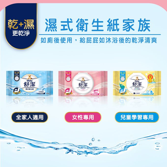 Kleenex 舒潔 - 女性濕式衛生紙40抽x12包/箱