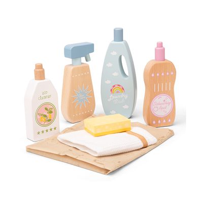 荷蘭 New Classic Toys - 北歐木製清潔劑7件組