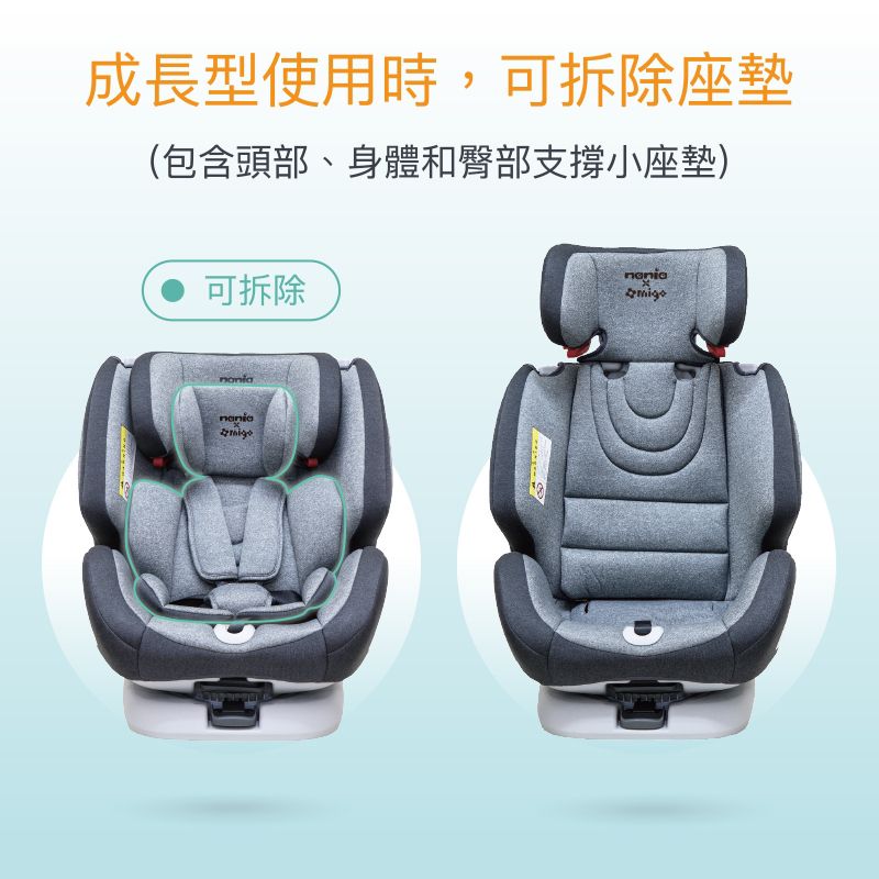 法國納尼亞Nania - SL支撐腳0-12歲ISOFIX汽座-藍-贈同色新生兒頂蓬