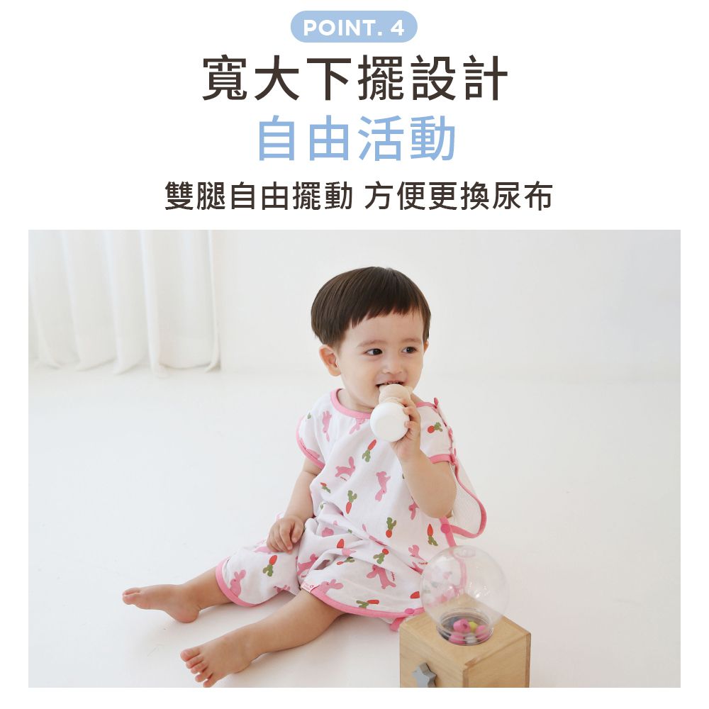 韓國 Han's Pumpkin - 超透氣純棉二層紗防踢被-夏季型-夢幻兔兔