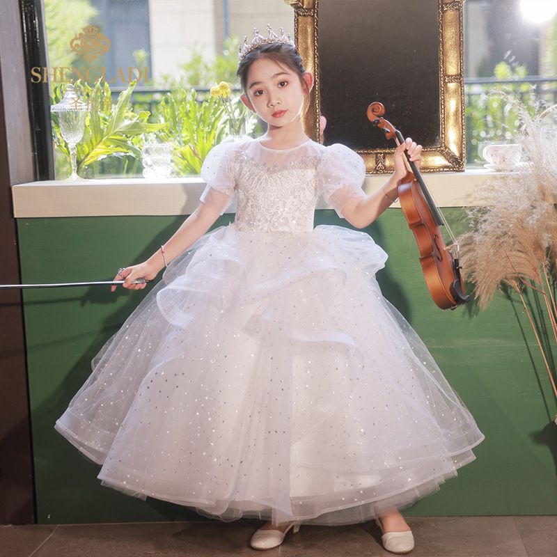 公主風立體紗裙禮服-長裙款-白色