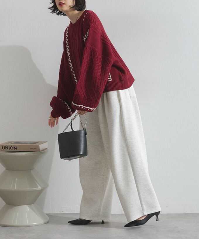 日本 ELENCARE DUE - 手工編織感柔美麻花紋理毛衣-黑