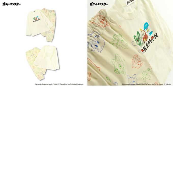 日本 BRANSHES - 超萌寶可夢純棉長袖家居服-灰黑