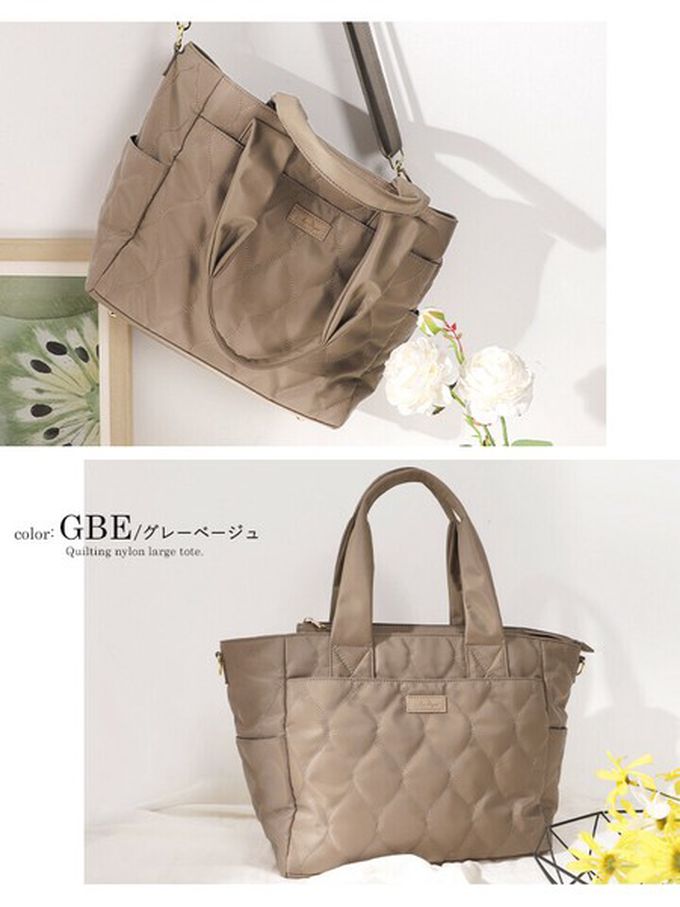 日本 LIZDAYS - 大容量12口袋絎縫防潑水媽媽包/側背包-卡其棕