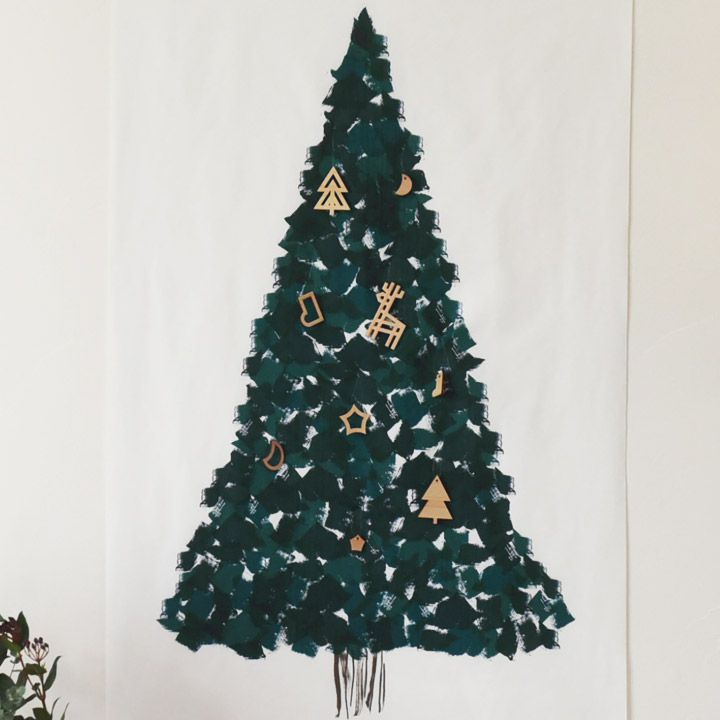 日本 kukka ja puu - 日本製 天然木輕量掛飾9件組-聖誕夜