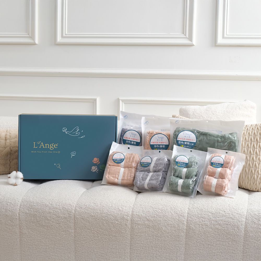 棉之境 莫蘭迪純綿紗布禮盒組-(含提袋)