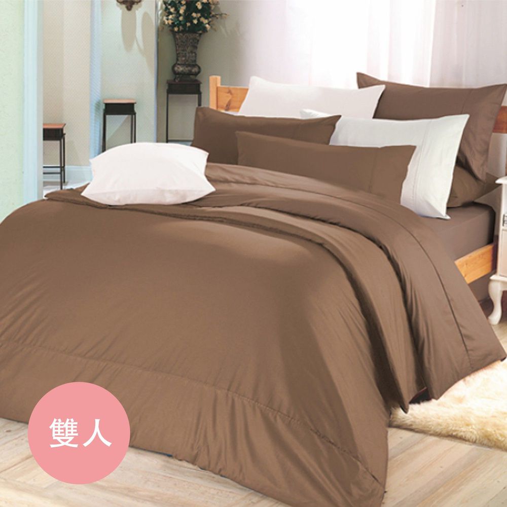 澳洲 Simple Living - 300織台灣製純棉床包枕套組-復古咖-雙人