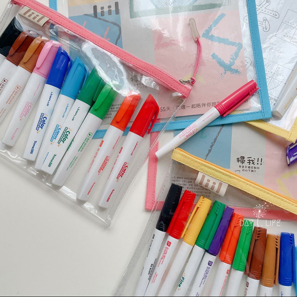 韓國LiNEPLUS - 韓國好寫無異味工學握把安全12色白板筆-粗(三角筆桿) (139.80mm X Ø22.40)