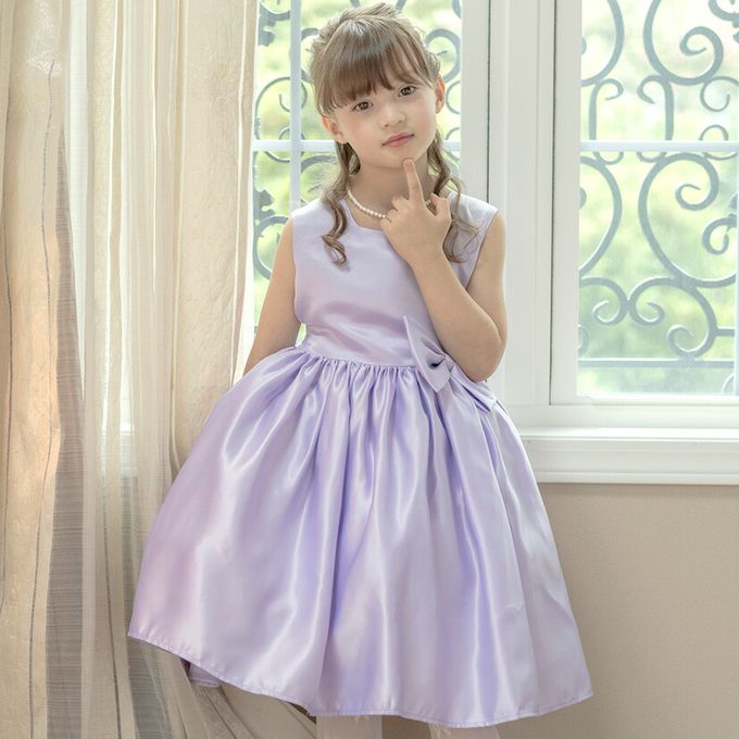 日本 Catherine Cottage - 大蝴蝶結緞面​澎澎洋裝/小禮服-煙燻粉