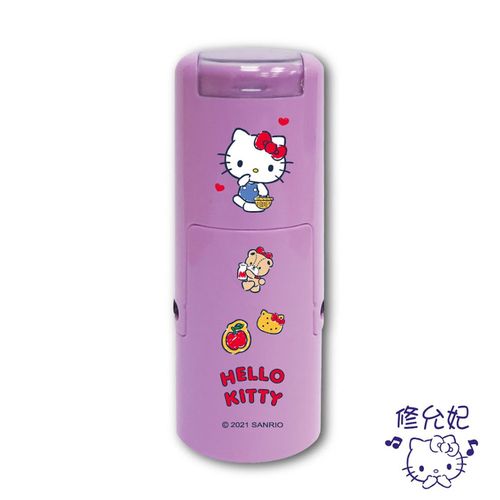 吉祥刻印 - Hello Kitty橡皮事務回墨印章/小圓章-紫色墨-印面尺寸:圓形直徑1.2cm