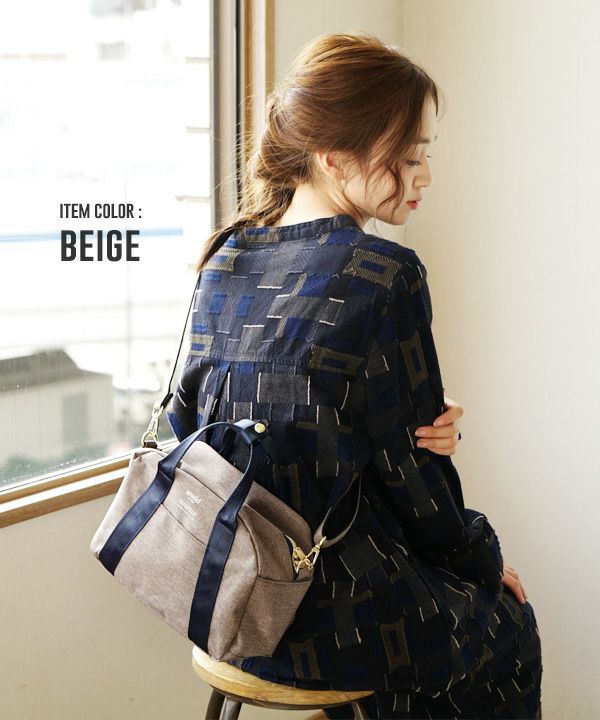 日本 zootie - anello CHUBBY系列10口袋收納機能托特包-石英灰