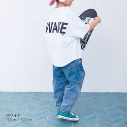 日本 devirock - [快乾防皺]防污機能短袖上衣-寬版WAKE-白x黑字