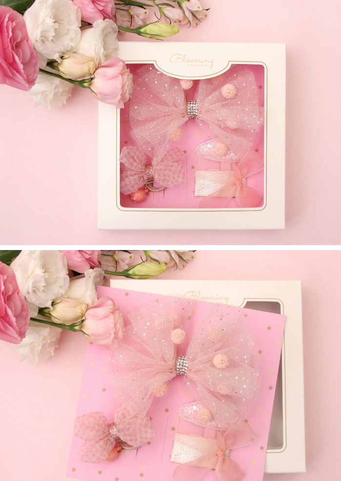 韓國 Bimbo Bimba - 髮飾禮盒組-粉紅A