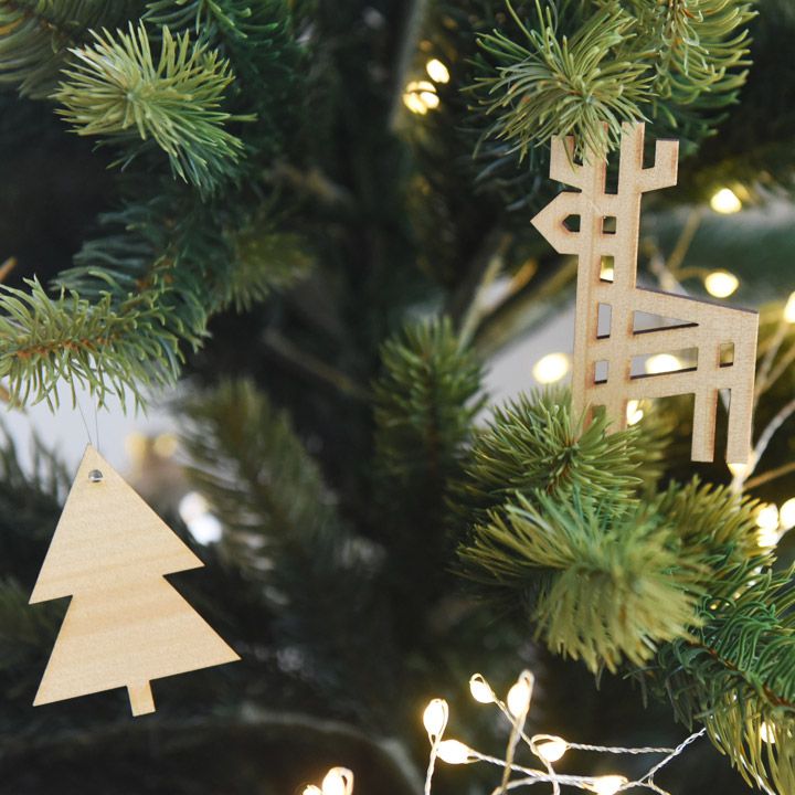 日本 kukka ja puu - 日本製 天然木輕量掛飾9件組-聖誕夜