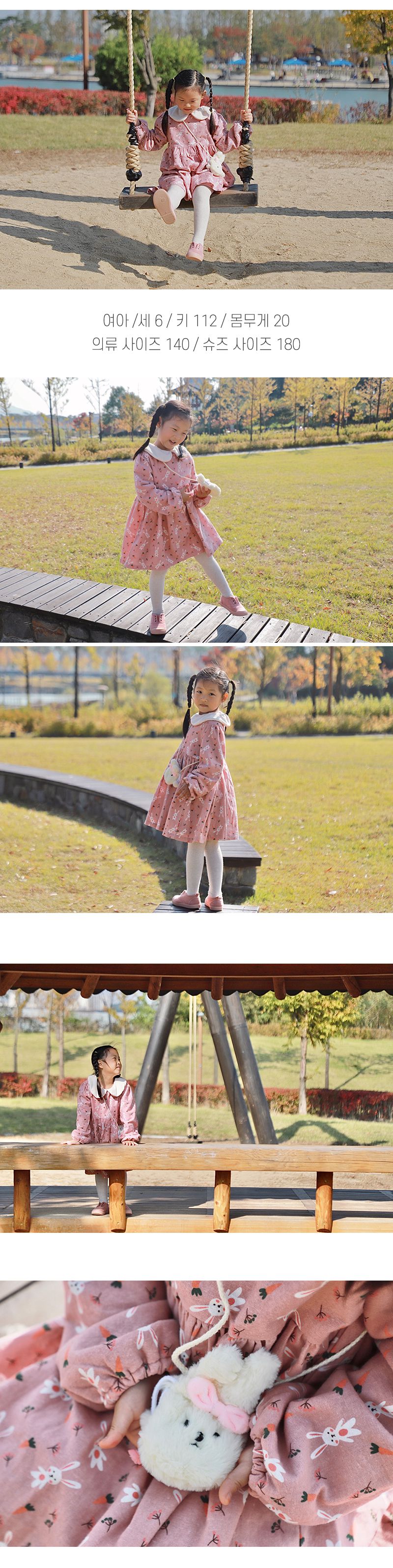 韓國 OZKIZ - (內磨毛,附包包)小兔好朋友洋裝