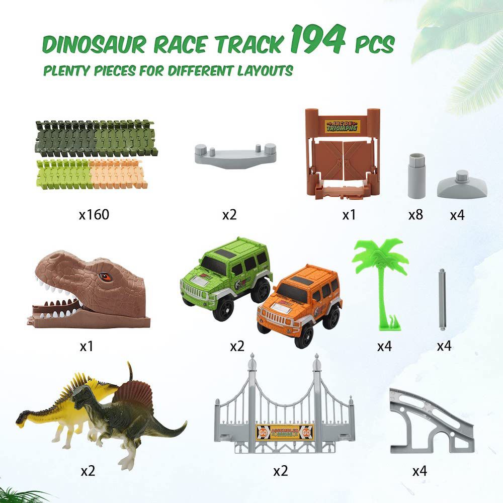 兒童擬真恐龍世界軌道車套裝組合玩具 (恐龍玩具)
