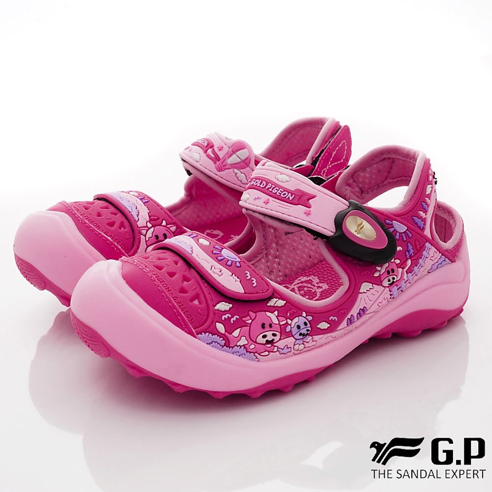 G.P - 護趾磁扣兒童涼鞋(中小童款)-桃紅