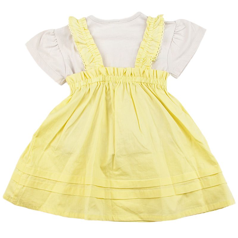 akachan honpo - 短袖上衣+洋裝-有肩釦-黃色