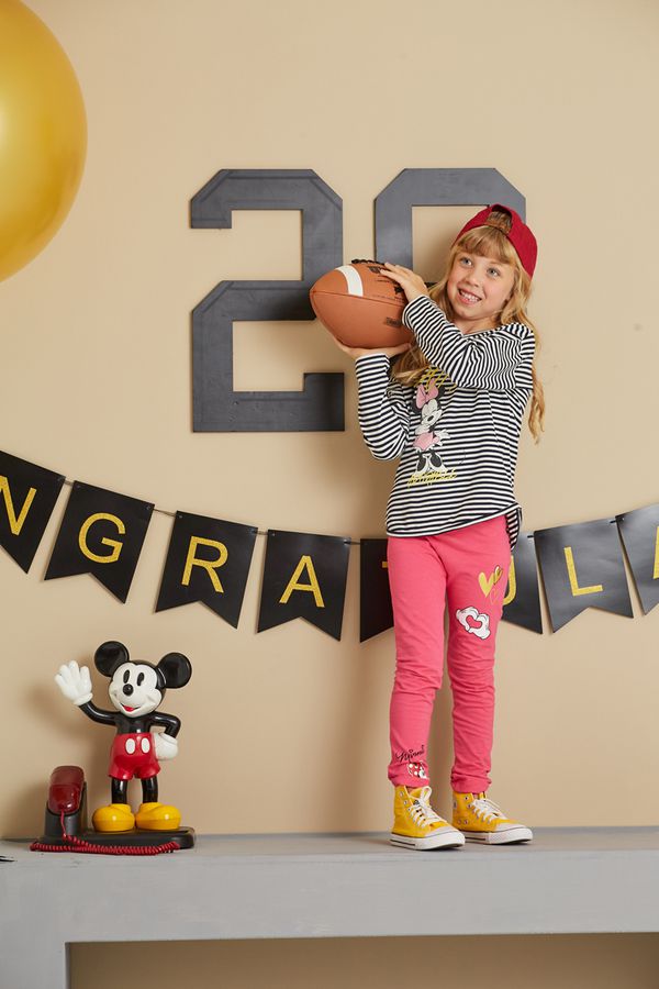 麗嬰房 Disney - 米妮系列愛心米妮彈力棉褲-熱情粉