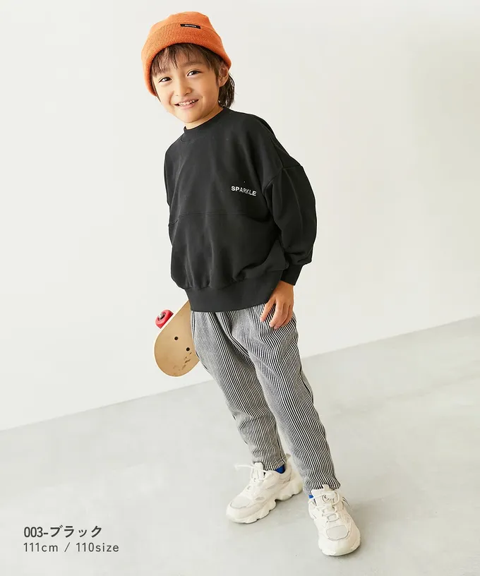 日本 devirock - 英文LOGO寬鬆感落肩長袖大學T-淺灰藍