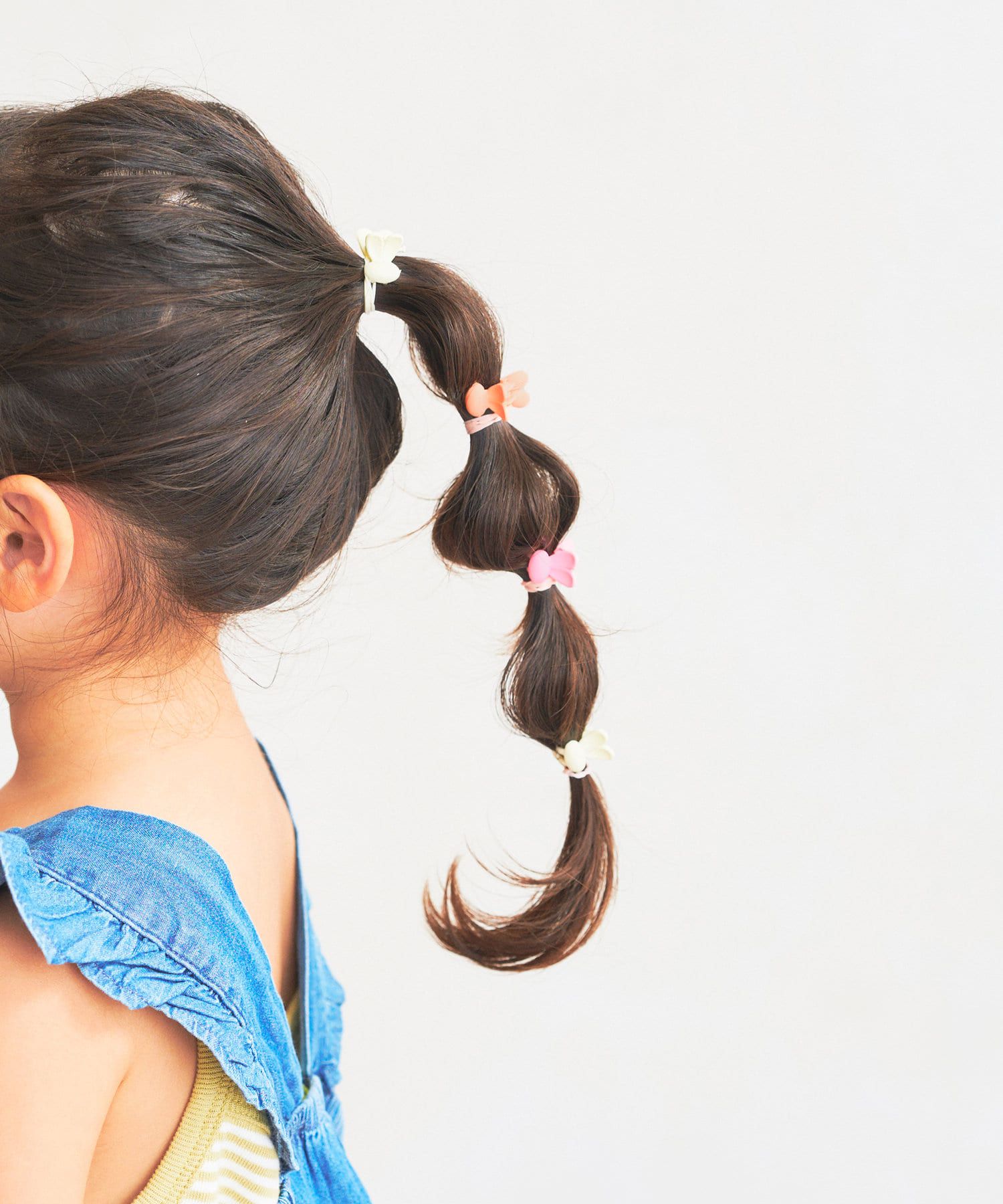 日本 Lattice - 兒童小圓髮夾+橡皮髮圈超值組-盒裝-粉橘色系