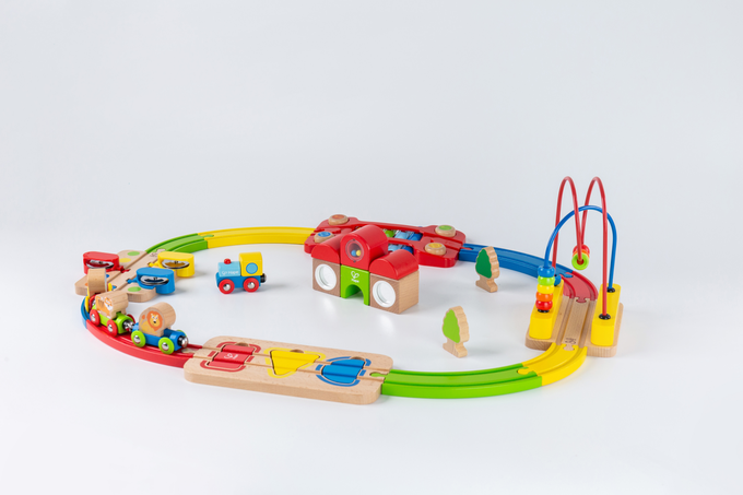 德國 Hape - 彩虹音樂木製軌道玩具
