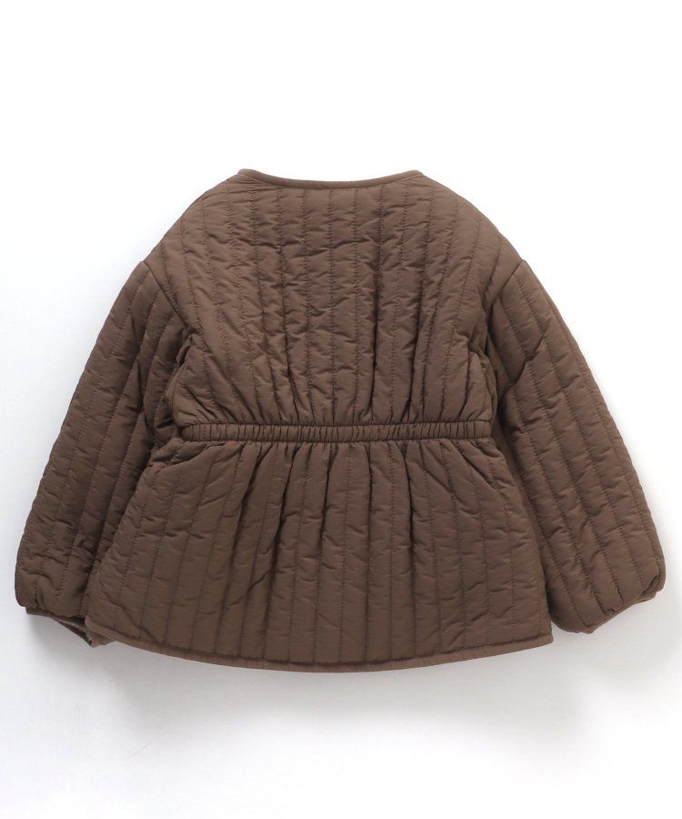 日本 apres les cours - 絎縫束腰氣質金釦雙面穿外套-花朵x淺卡其