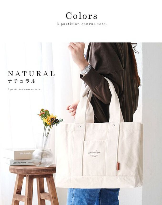 日本 LIZDAYS - 大容量多夾層帆布托特包(底部IC卡設計)-深咖啡x黑 (36x26x13cm)