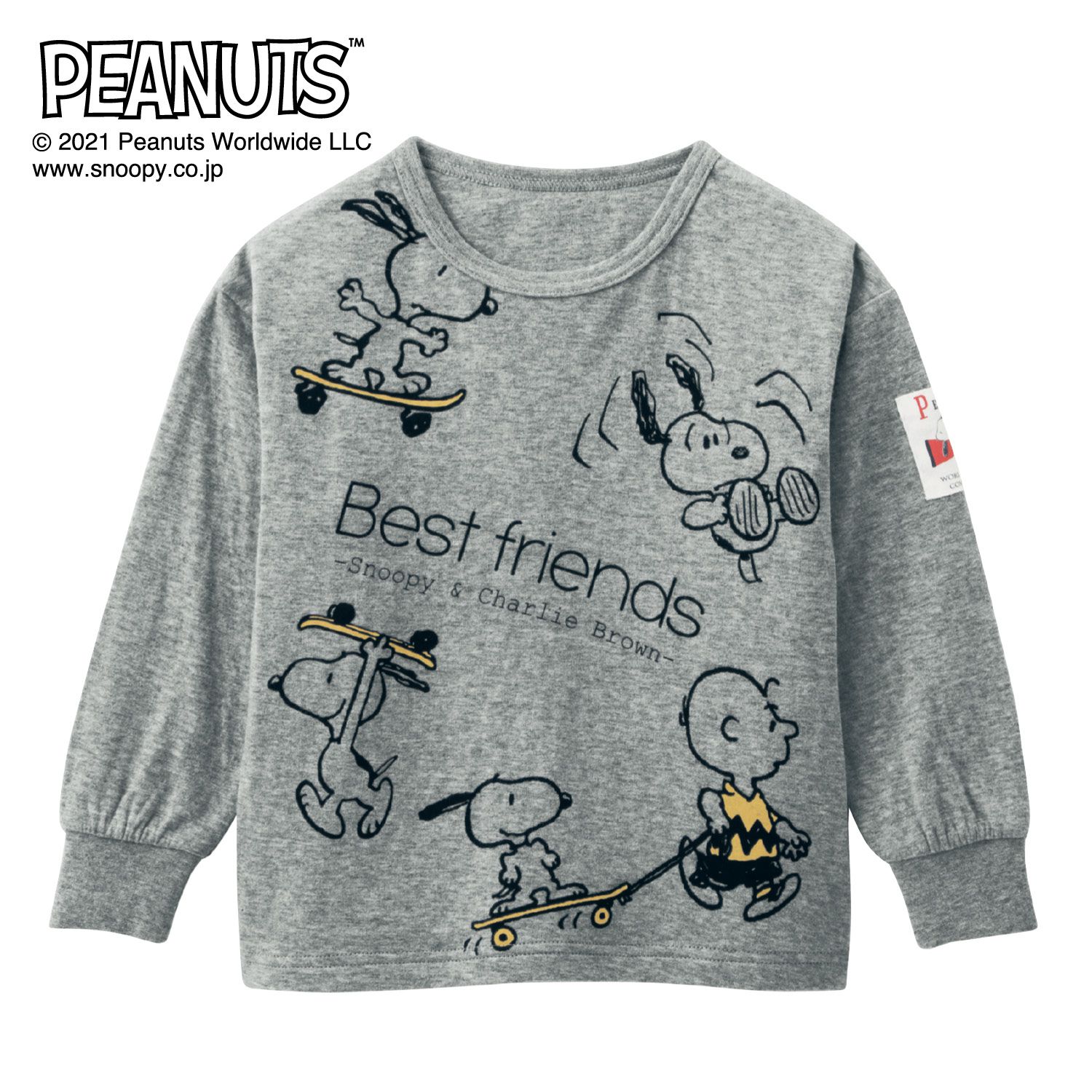 日本千趣會 - 史努比印花長T-棒球隊-橘