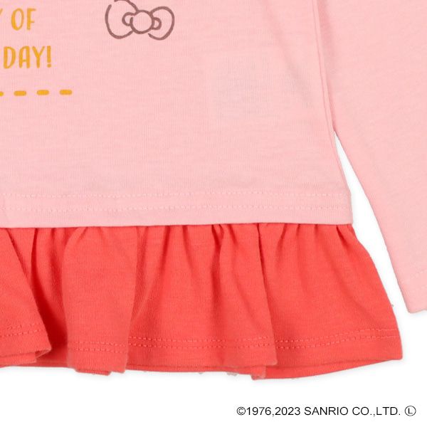 日本西松屋 - 三麗鷗 圓領印花長袖上衣-庫洛米-粉紫