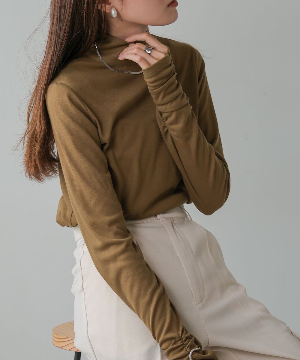 日本 Bab - 2WAY立領排扣薄長袖上衣-淺綠