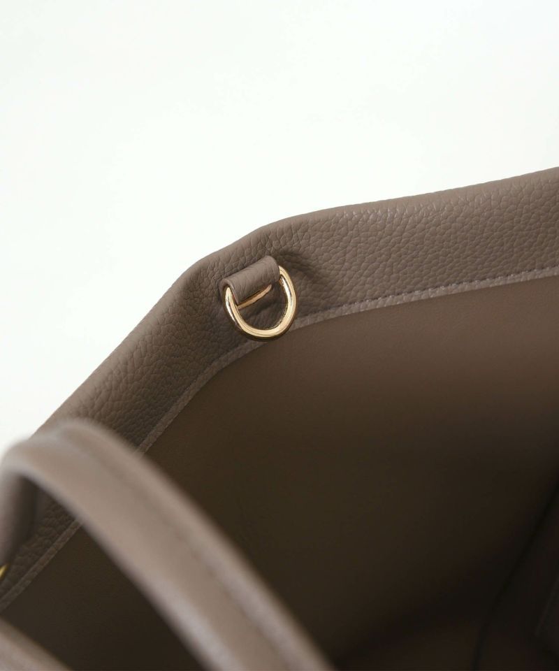 日本 COOCO - 仿皮雙綁帶蝙蝠托特包-黑 (24x25x14cm)