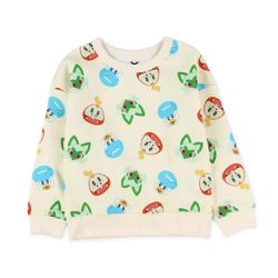 日本西松屋 - 限量聯名 裏起毛保暖長袖上衣-卡通人物寶可夢-白