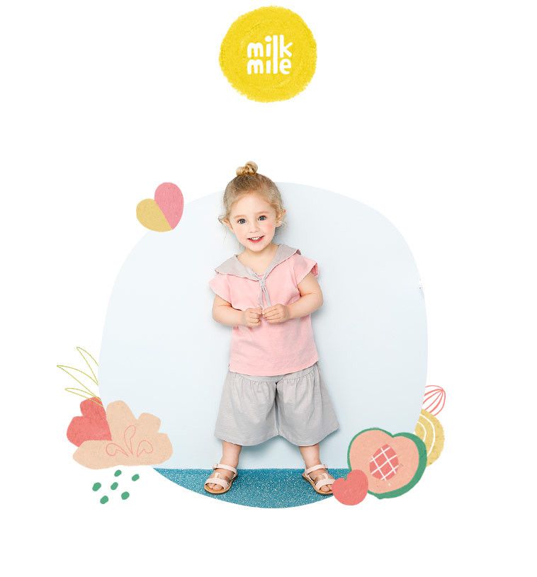 韓國 milk mile - 兔耳朵造型寬褲套裝