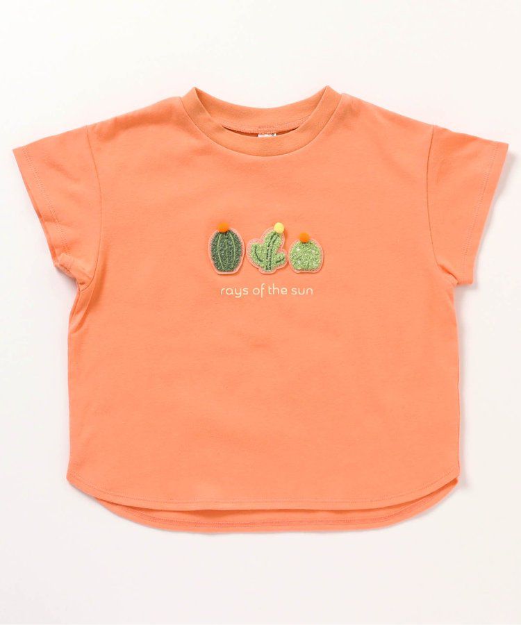 日本 apres les cours - 立體刺繡印花短袖上衣-冰棒-袖撞色