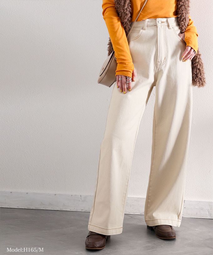 日本 Classical Elf - 熱銷必收！純棉厚磅顯瘦美腳寬褲-海軍藍